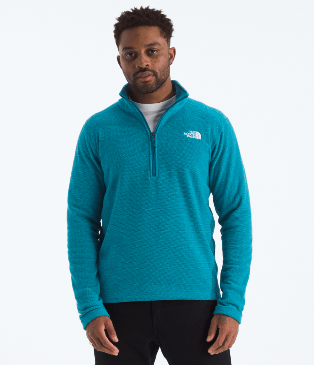 Fleece Masculino Textured Cap Rock 1/4 Zip Dusk Blue Heather | The